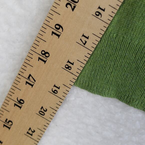 Tesori 100% Cashmere Sweater Womens Medium Green V Neck Soft Classic Knit - Picture 5 of 8